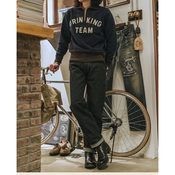 NON STOCK 15oz Raw Denim Selvedge Jeans Regular Fit Straight Rigid Version 34x34 - Picture 3 of 14